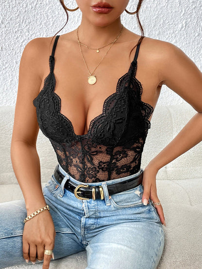 Women's new sling hottie lace jumpsuit